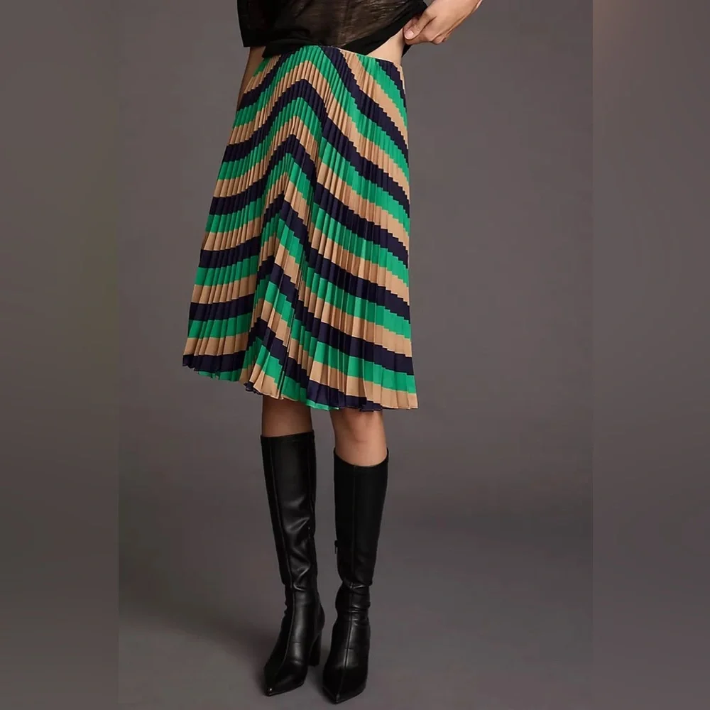 Anthropologie The Valerie Pleated Midi Skirt by Maeve Michelle Armas Edition 6 - Picture 3 of 8